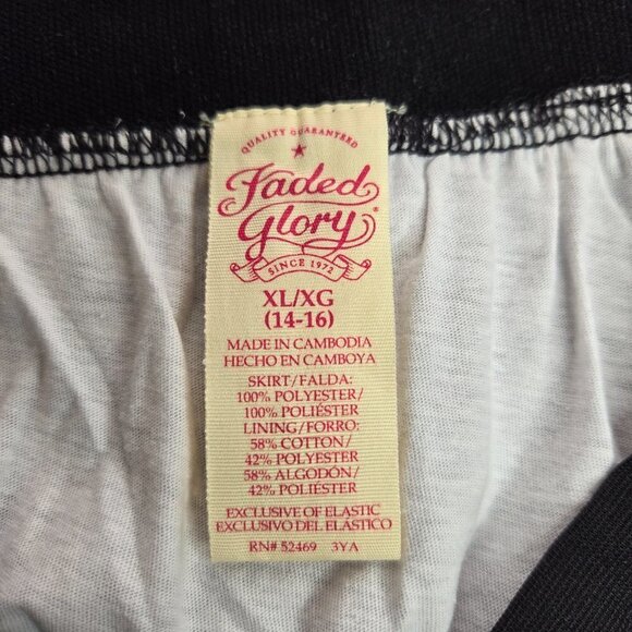 Faded Glory Girls Black and White Zebra Print Short Skirt Size XL 14/16 - Picture 7 of 7